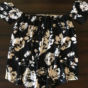 Black & White Off The Shoulder Top